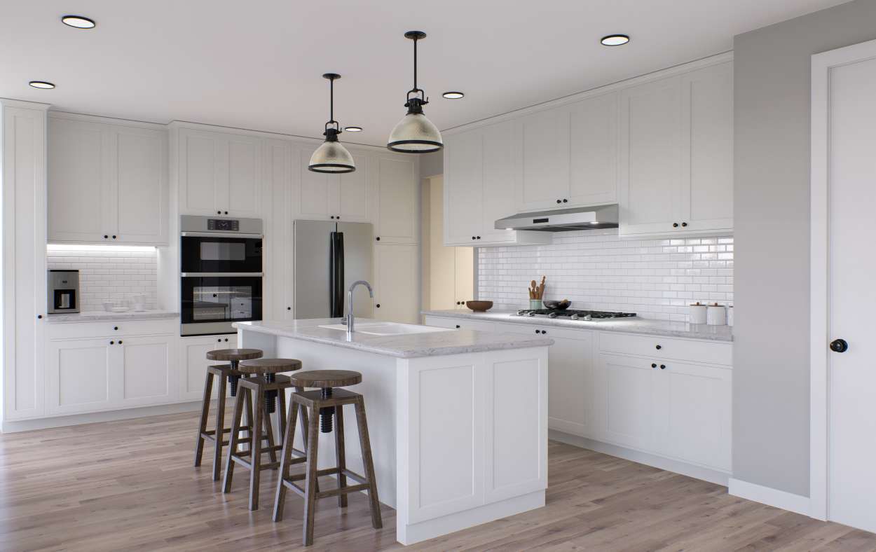 Kitchen cabinet painting project by Gold Lion Painting Inc