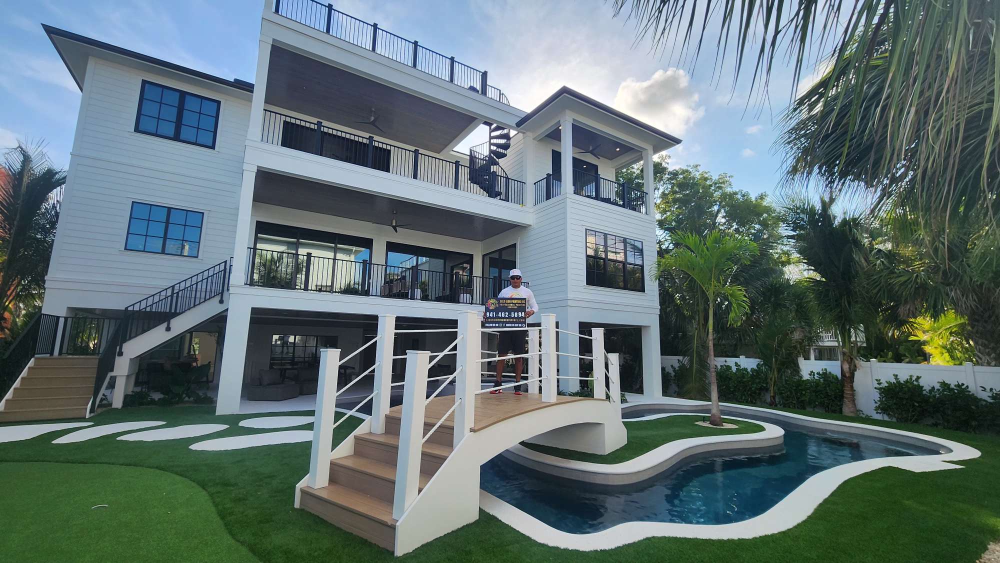 luxury exterior painting holmes beach 02 by Gold Lion Painting Inc for Holmes Beach